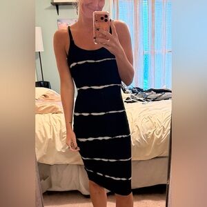 Lulus Black and White Striped tie dye Women's Dress